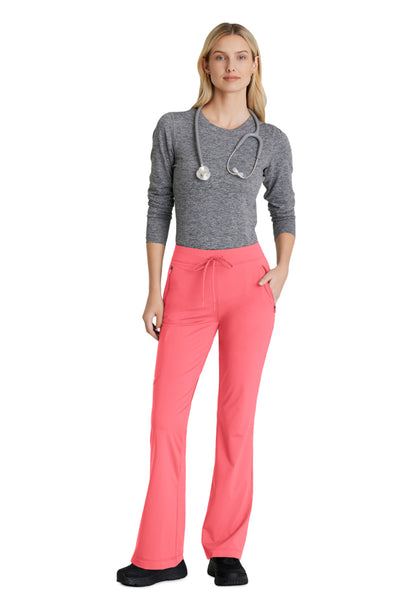 Women's 4 Pocket Fit and Flare Glide Scrub Pant - SKP656 - Punch Pink