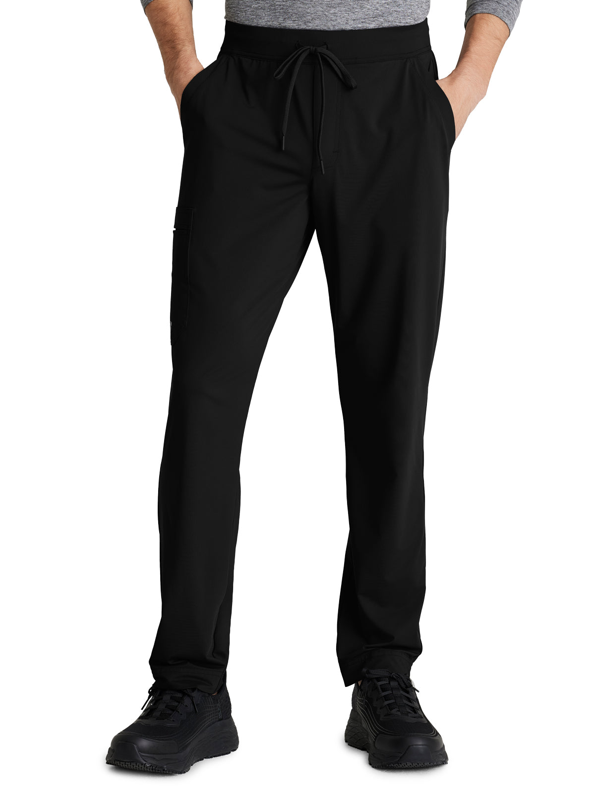 Men's 4 Pocket Slim Straight Rebound Scrub Pant - SKP659 - Black