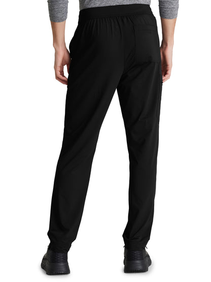 Men's 4 Pocket Slim Straight Rebound Scrub Pant - SKP659 - Black