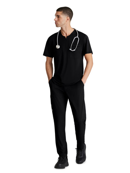 Men's 4 Pocket Slim Straight Rebound Scrub Pant - SKP659 - Black