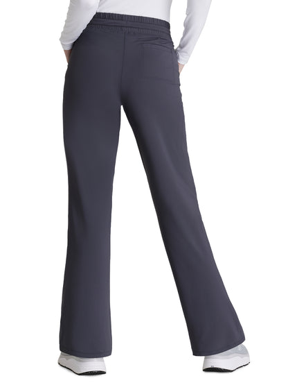 Women's Shirred Waistband Slim And Straight Reach Scrub Pant - SKP668 - Pewter