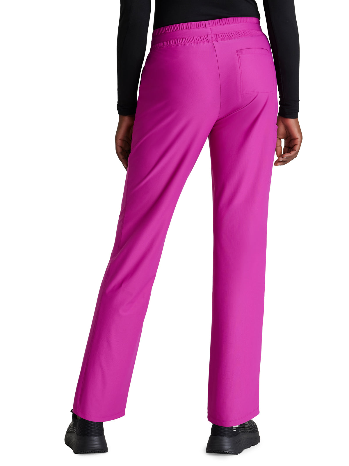 Women's Shirred Waistband Slim And Straight Reach Scrub Pant - SKP668 - Deep Magenta