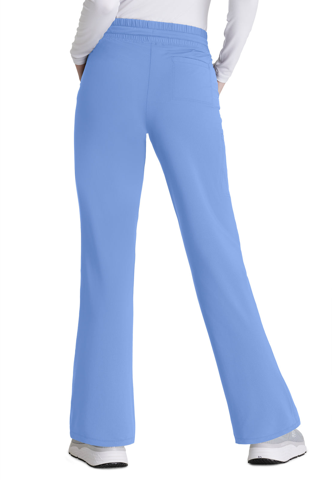 Women's Shirred Waistband Slim And Straight Reach Pant - SKP668 - Ciel Blue