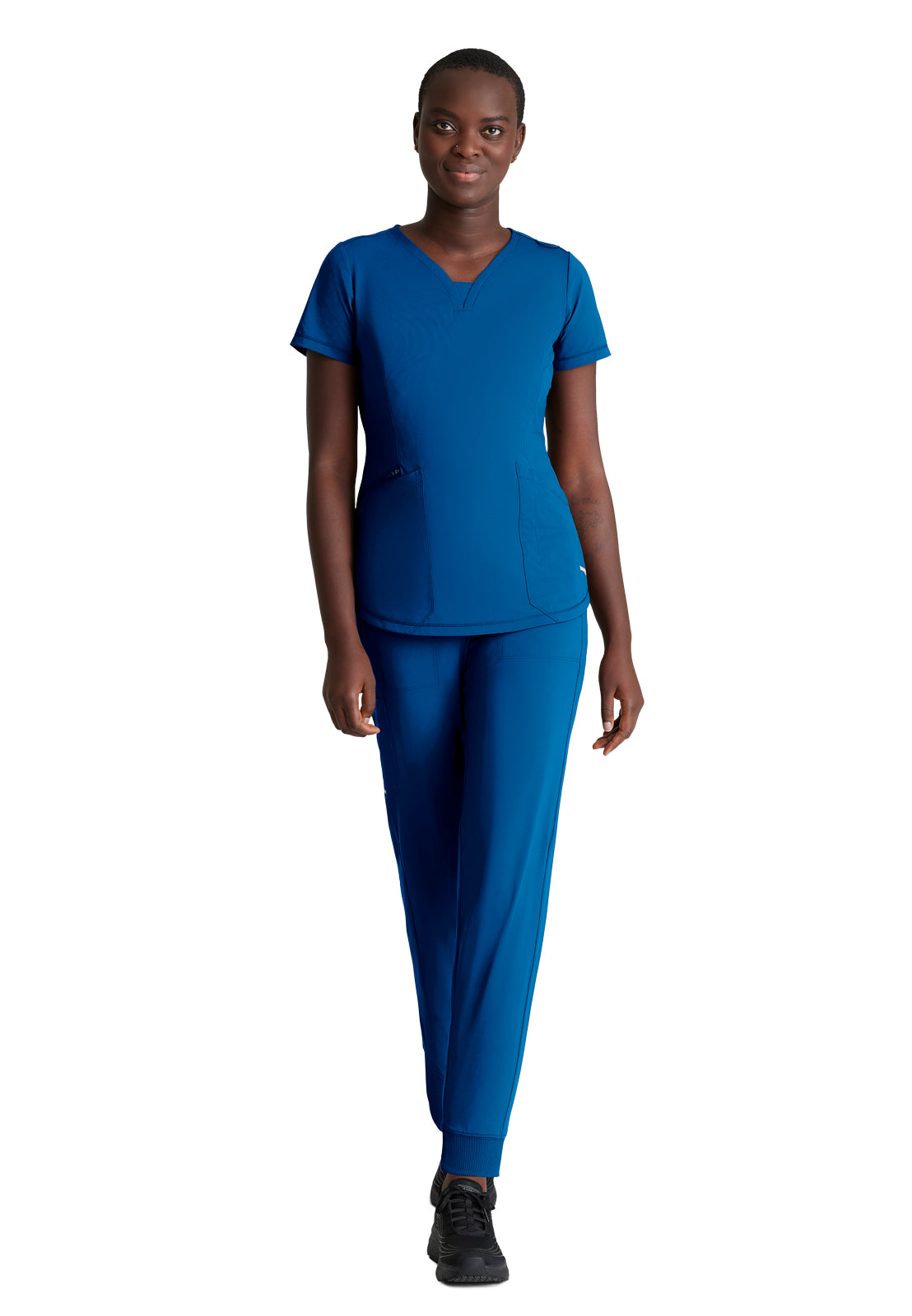 Women's 5 Pocket Ribbed Cuff Jogger Pace Scrub Pant - SKP669 - New Royal