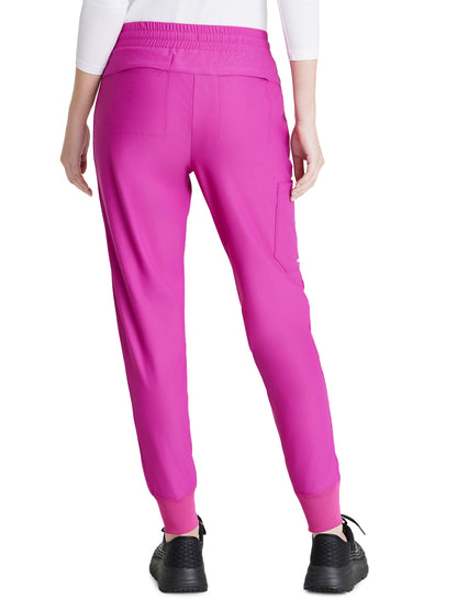 Women's 5 Pocket Ribbed Cuff Jogger Pace Scrub Pant - SKP669 - Deep Magenta