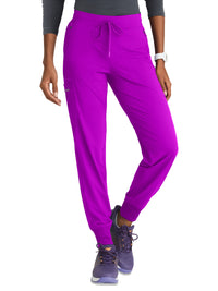 Women's Five-Pocket Ribbed Cuff Pace Jogger Scrub Pant - SKP669 - Violet Burst