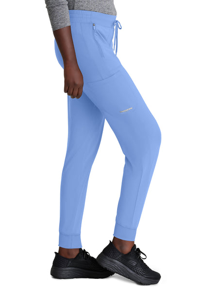 Women's 5 Pocket Ribbed Cuff Jogger Pace Scrub Pant - SKP669 - Ciel Blue