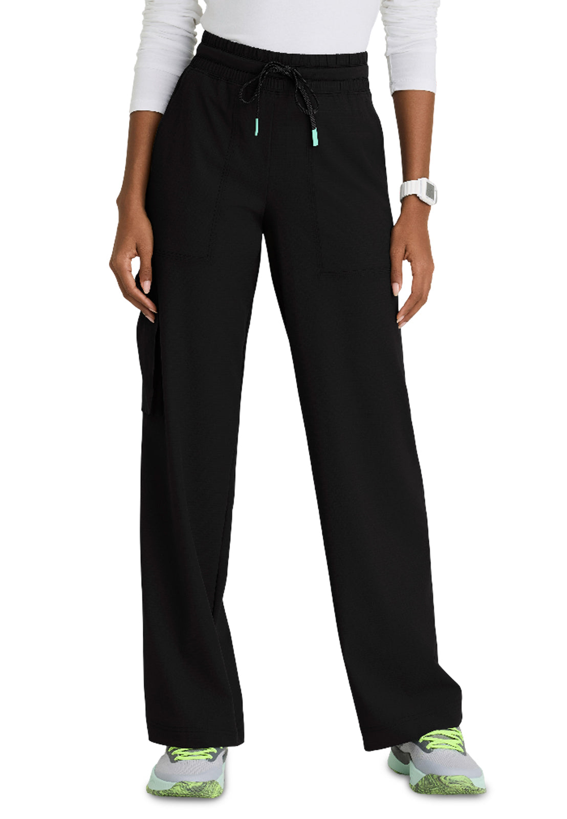 Women's Five-Pocket Wide Leg Scout Scrub Pant - SKP707 - Black