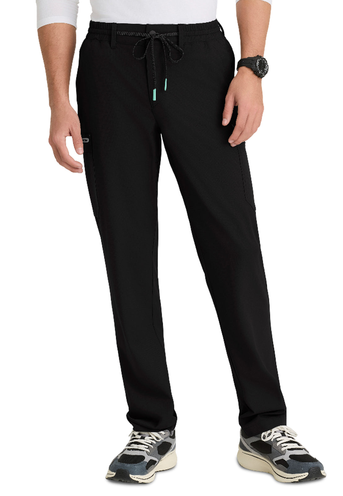 Men's Six-Pocket Straight Leg Terrain Scrub Pant - SKP708 - Black