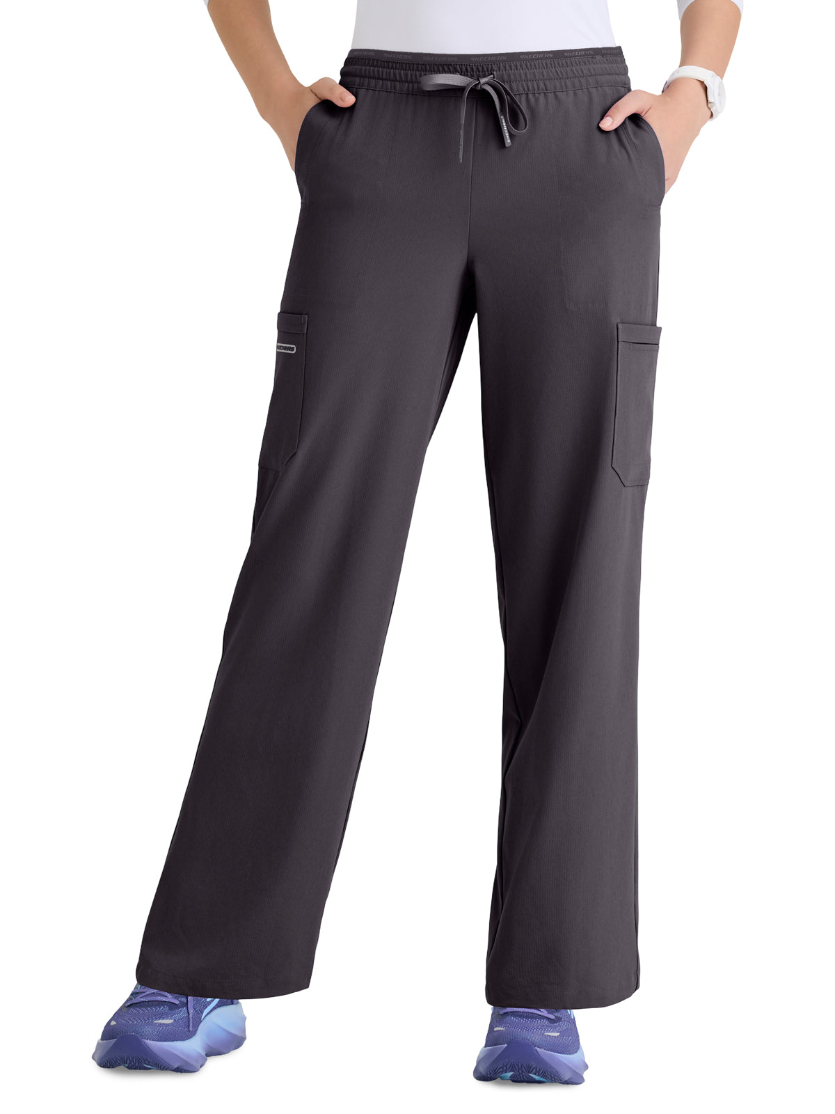 Women's Six Pocket Drawstring Honor Scrub Pant - SKP734 - Pewter