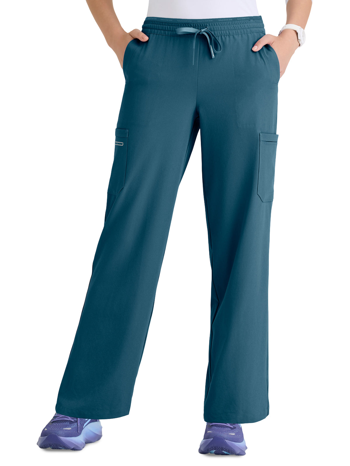 Women's Six Pocket Drawstring Honor Scrub Pant - SKP734 - Bahama