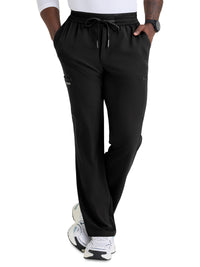Men's Six Pocket Drawstring Merit Scrub Pant - SKP736 - Black