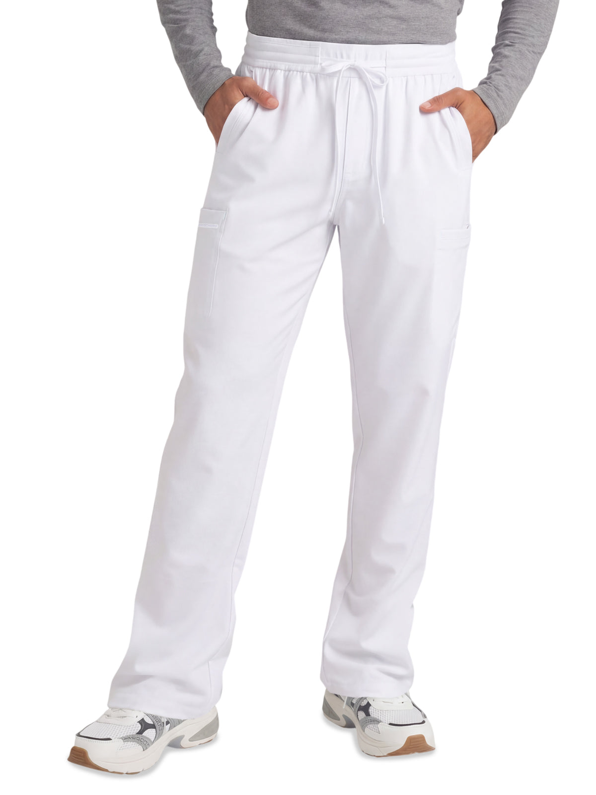 Men's Six Pocket Drawstring Merit Scrub Pant - SKP736 - White