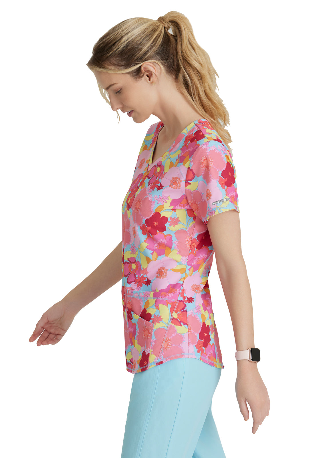 Women's Wrinkle Release Top - SKT021 - Blissful Blossom