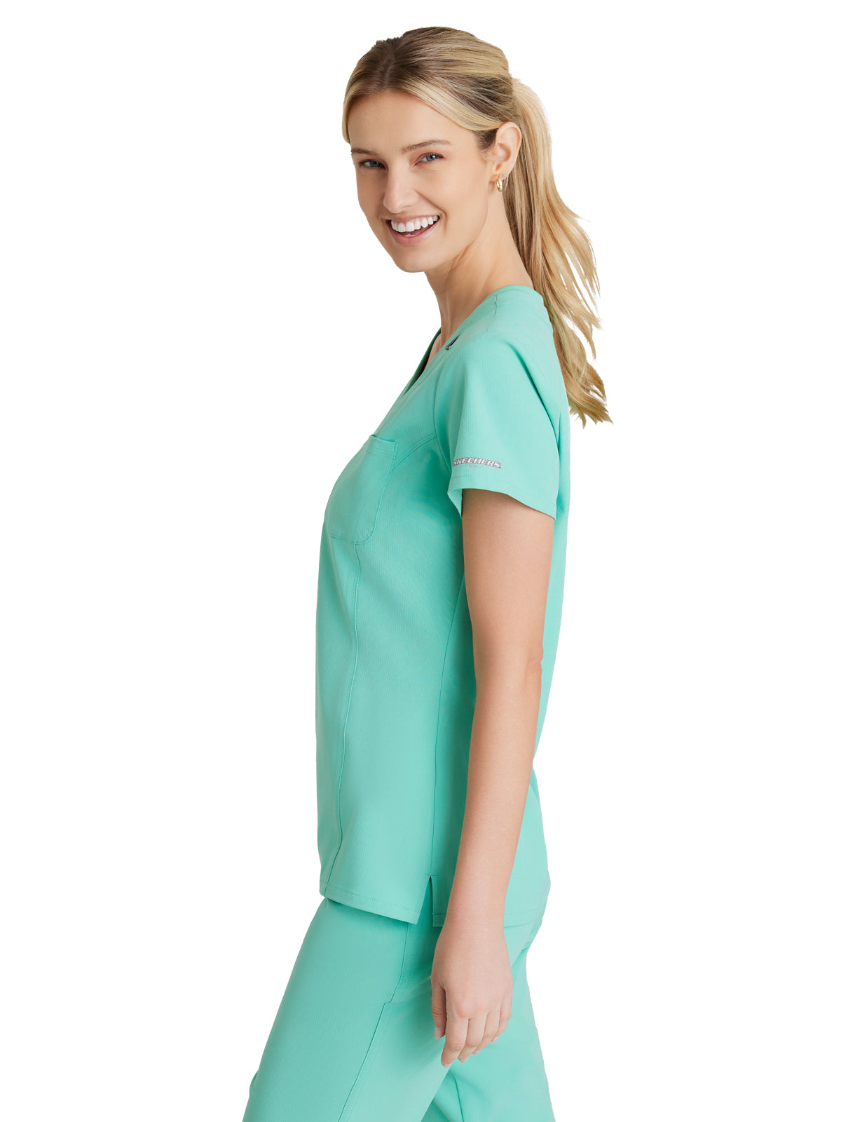 Women's High-Low Hem Tuck-In Top - SKT147 - Light Jade