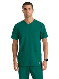Men's Three-Pocket Round Neck Thesis Scrub Top - SKT193 - Hunter Green