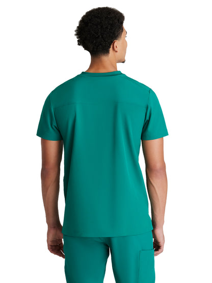 Men's Three-Pocket Round Neck Thesis Scrub Top - SKT193 - Hunter Green