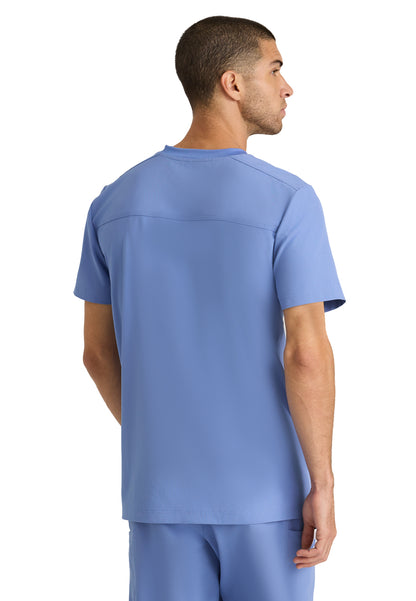 Men's Three-Pocket Round Neck Thesis Scrub Top - SKT193 - Ciel Blue