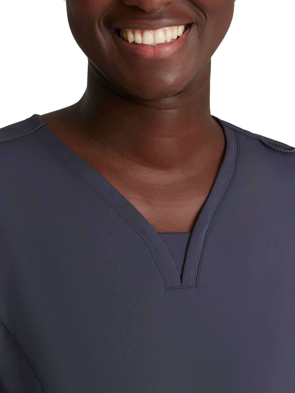 Women's 3 Pocket Gusset V-Neck Serene Scrub Top - SKT220 - Pewter