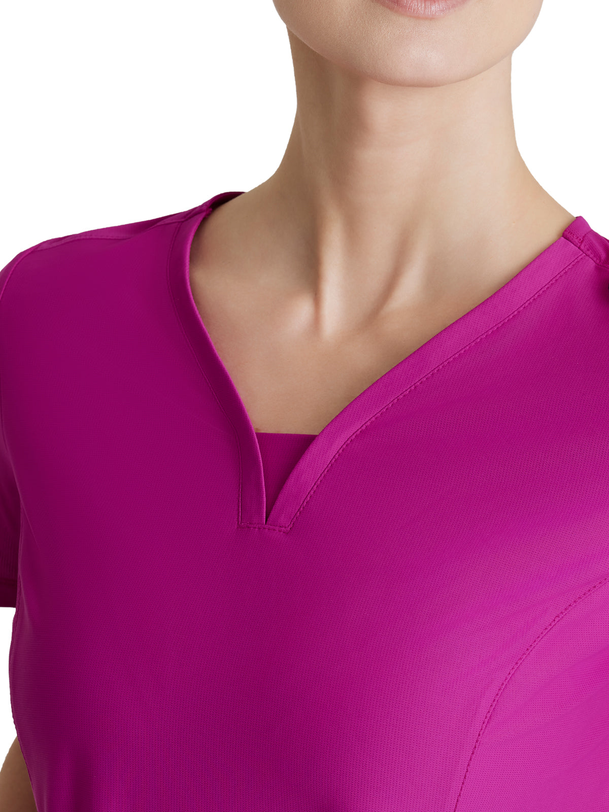 Women's 3 Pocket Gusset V-Neck Serene Scrub Top - SKT220 - Deep Magenta