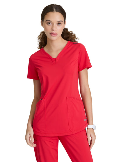 Women's Three-Pocket V-Neck Serene Scrub Top - SKT220 - Hero