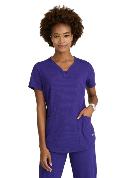 Women's 3 Pocket Gusset V-Neck Serene Top - SKT220 - Brilliance