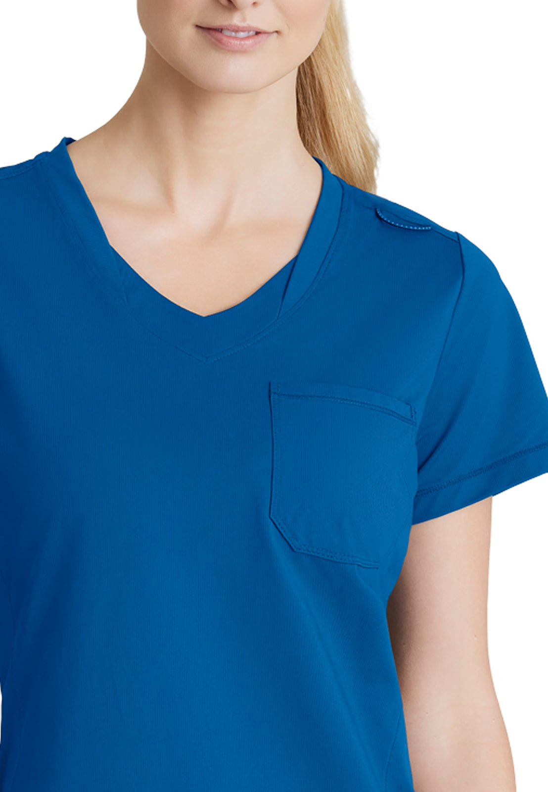 Women's 1 Pocket Tulip Hem Flow Scrub Top - SKT221 - New Royal