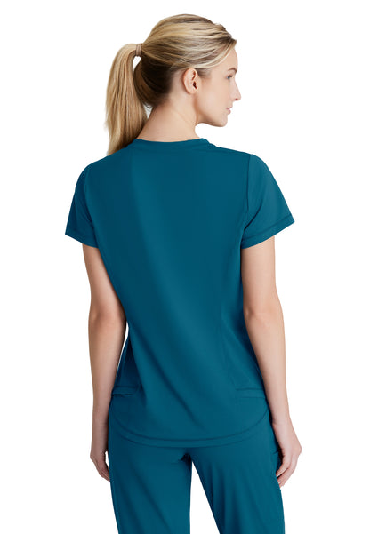 Women's 1 Pocket Tulip Hem Flow Top - SKT221 - Bahama