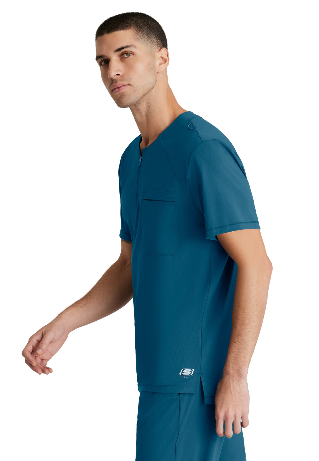 Men's Single Pocket Curved Neck Flex Top - SKT229 - Bahama