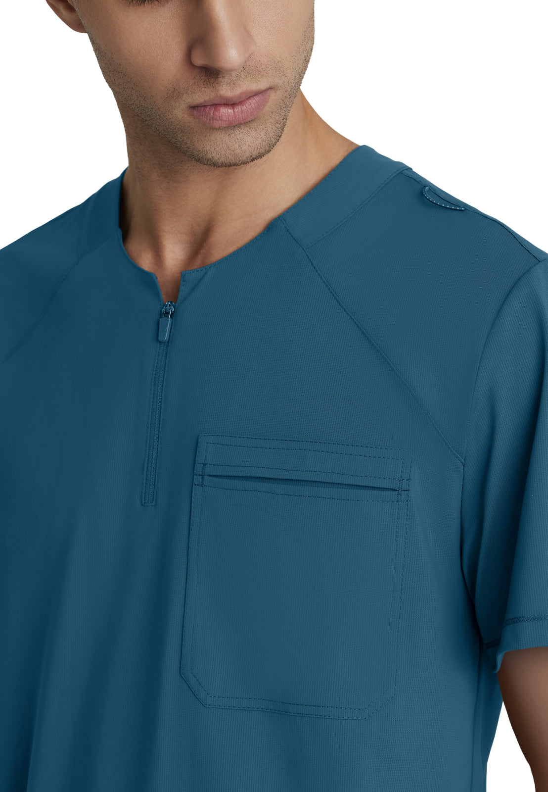 Men's Single Pocket Curved Neck Flex Top - SKT229 - Bahama