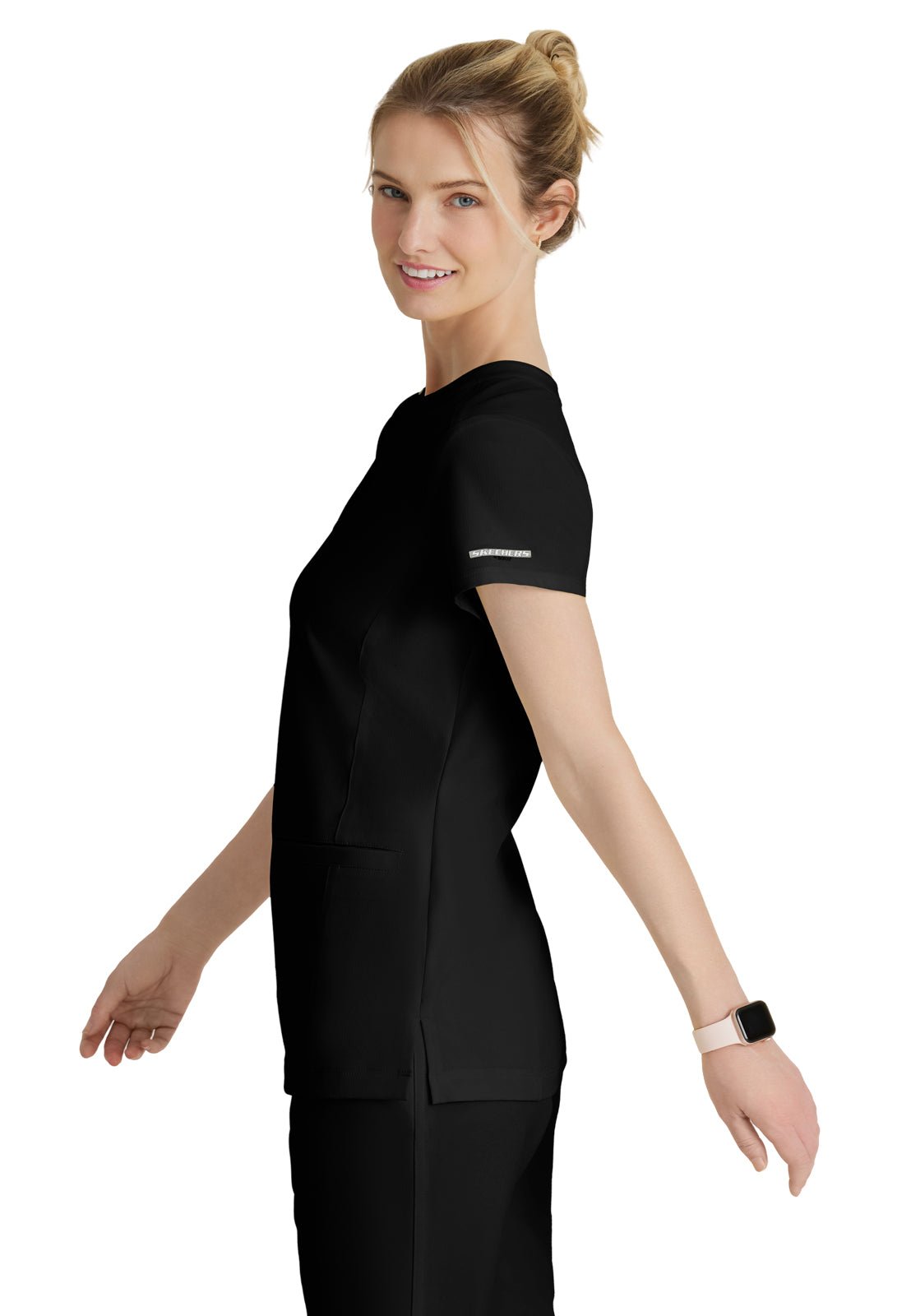 Two Pocket V-Neck Coast Scrub Top - SKT259 - Black