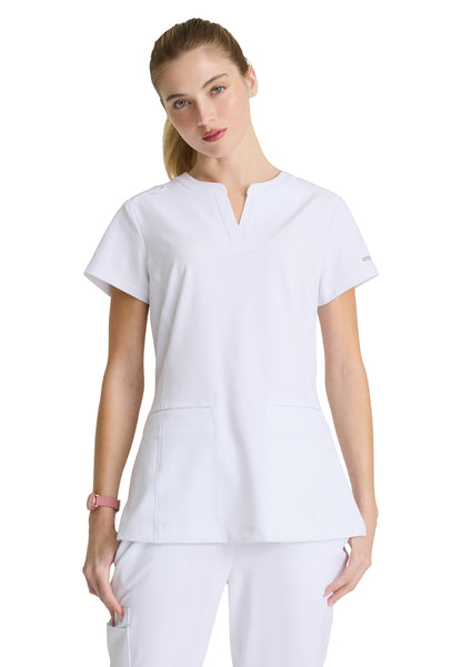 Women's Two Pocket V-Neck Coast Top - SKT259 - White