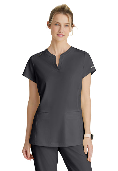 Two Pocket V-Neck Coast Scrub Top - SKT259 - Pewter