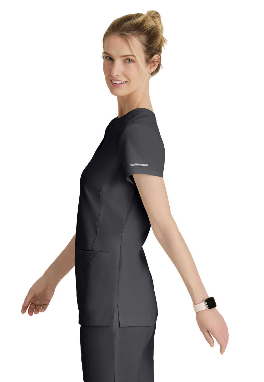 Two Pocket V-Neck Coast Scrub Top - SKT259 - Pewter