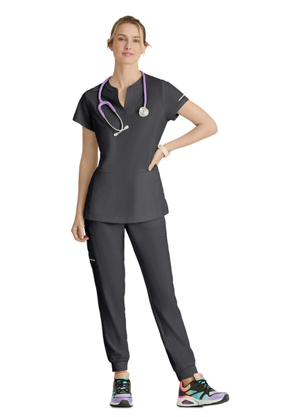 Two Pocket V-Neck Coast Scrub Top - SKT259 - Pewter