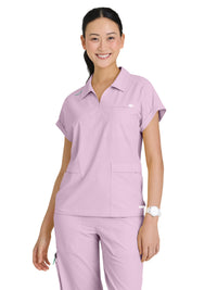 Women's Three-Pocket Charlie Scrub Top - SKT276 - Desert Rose