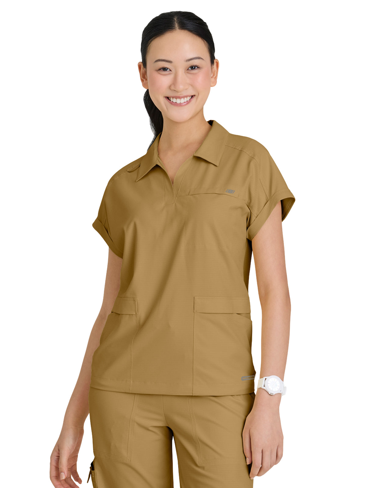 Women's Three-Pocket Charlie Scrub Top - SKT276 - Duffle