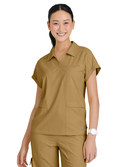 Women's Three-Pocket Charlie Scrub Top - SKT276 - Duffle