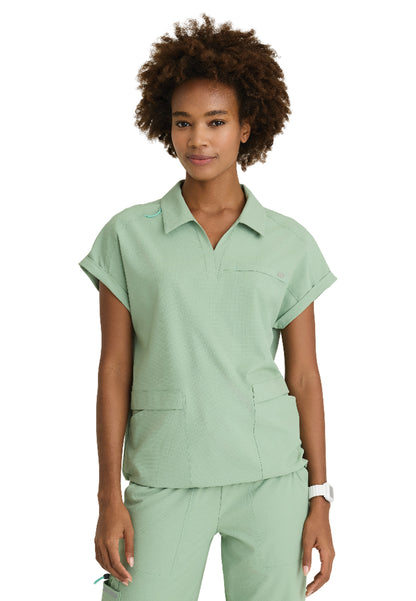 Women's Three-Pocket Charlie Scrub Top - SKT276 - Field Green