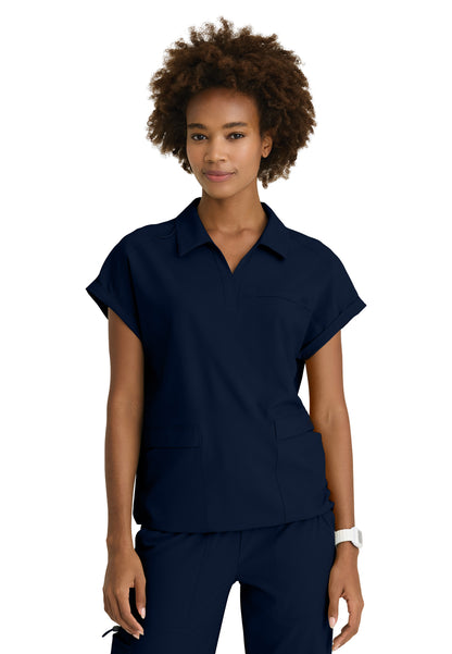 Women's Three-Pocket Charlie Scrub Top - SKT276 - Navy