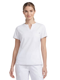 Women's Three Pocket V-Neck Reward Scrub Top - SKT312 - White
