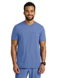 Men's Three-Pocket Rebound Round Neck Top - SKT325 - Ciel