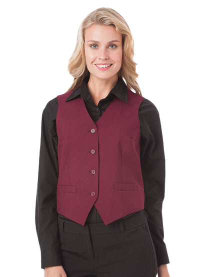 Women's 2-Pocket Scotchgard Treated Bistro Vest - BG1265 - Burgundy