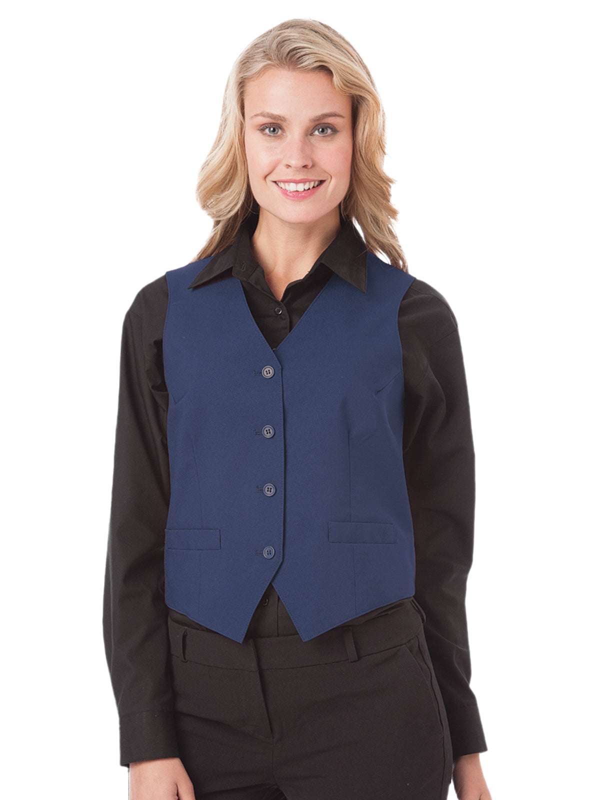 Women's 2-Pocket Scotchgard Treated Bistro Vest - BG1265 - Navy