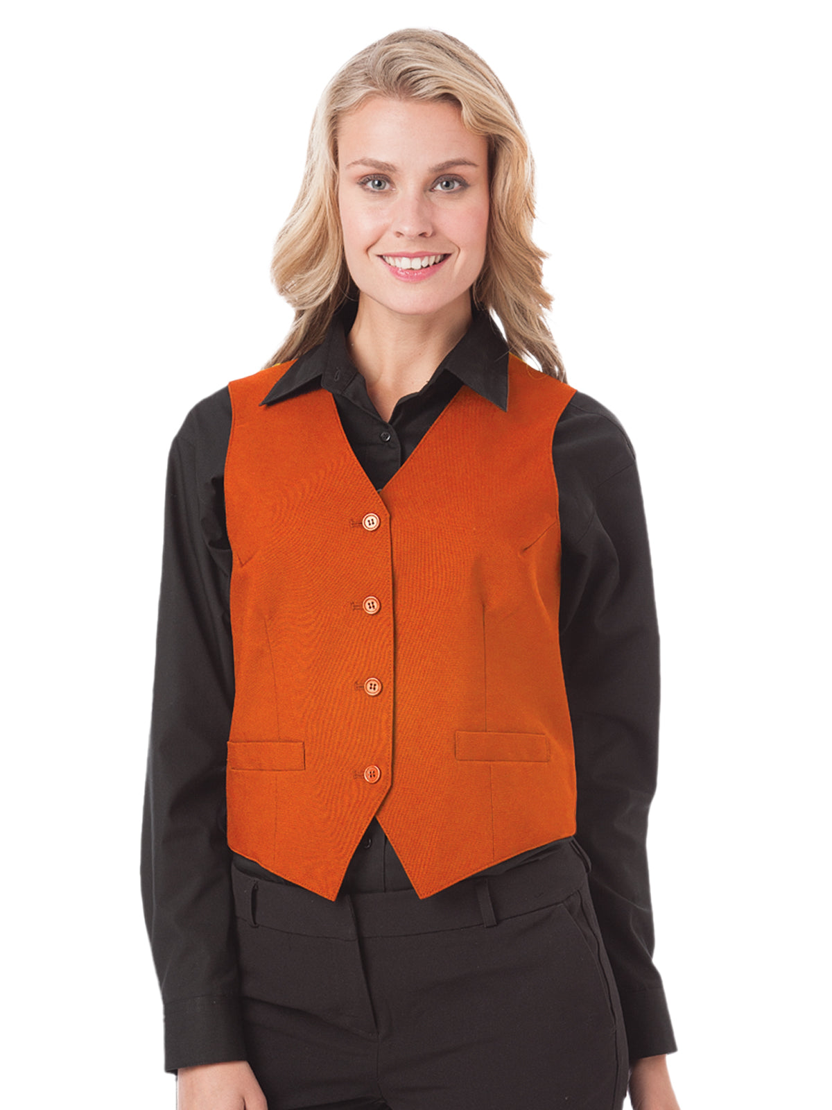 Women's 2-Pocket Scotchgard Treated Bistro Vest - BG1265 - Orange