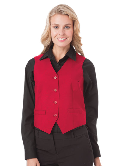 Women's 2-Pocket Scotchgard Treated Bistro Vest - BG1265 - Red