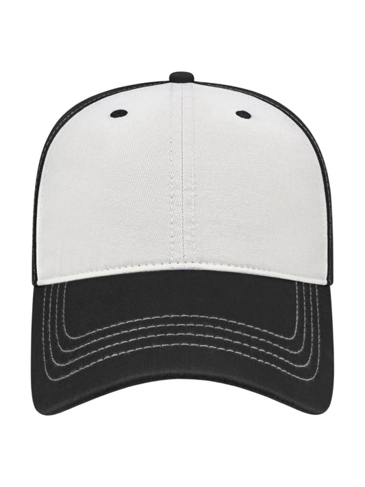 Unisex Relaxed Golf Cap - BG1510C - White/Black