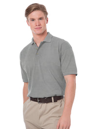Men's Stain Release Pique Polo - BG2201 - Heather Grey