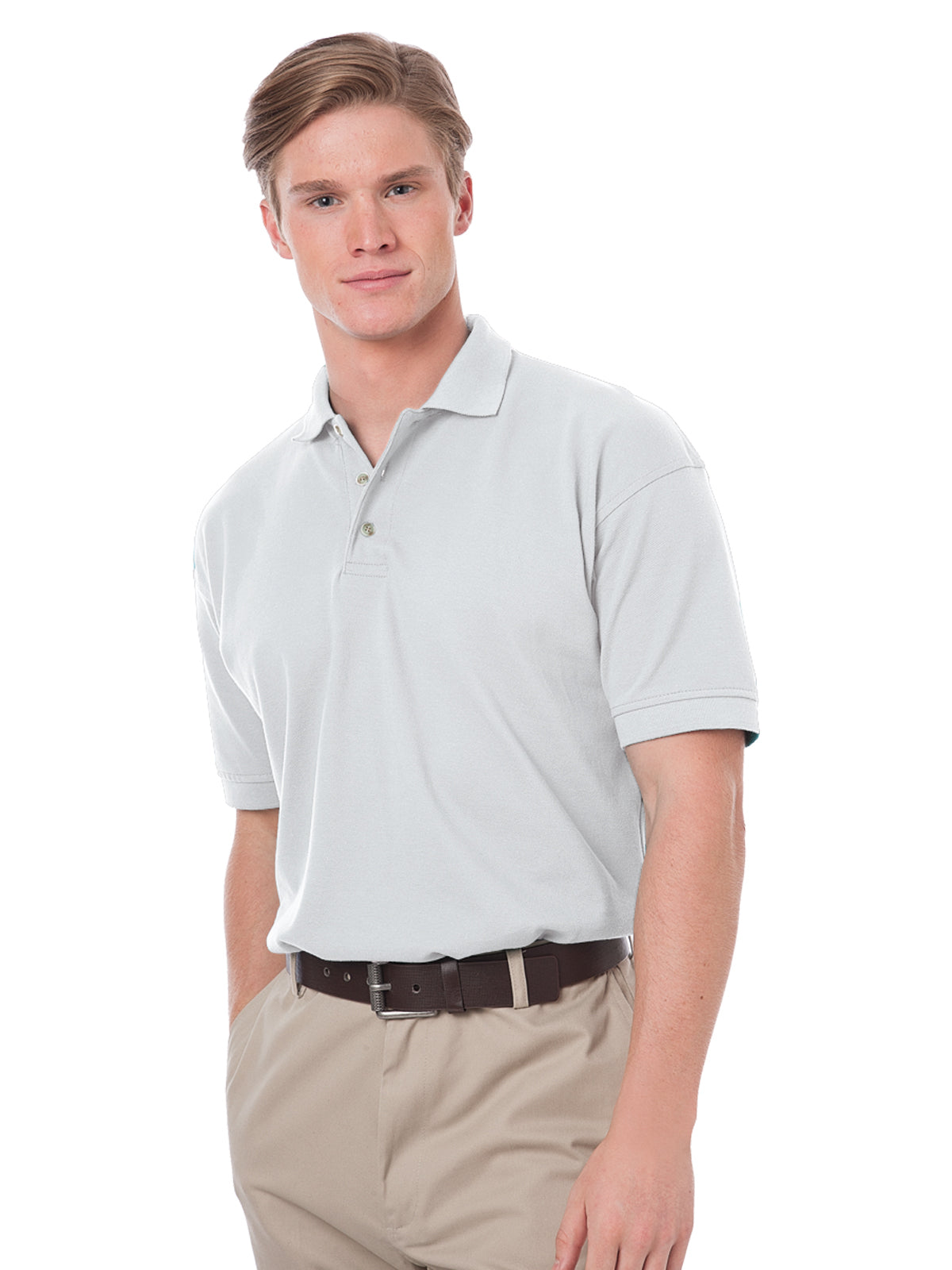 Men's Stain Release Pique Polo - BG2201 - White