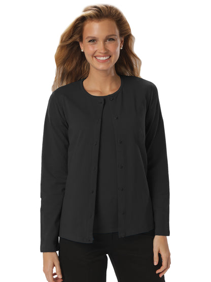 Women's Button Front Long Sleeve Cardigan - BG4701 - Black